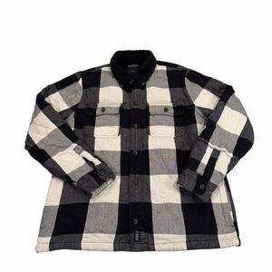 Hollister Flannel Shirt Chunky Sherpa Heavy Large Warm Checkered Long Sleeve